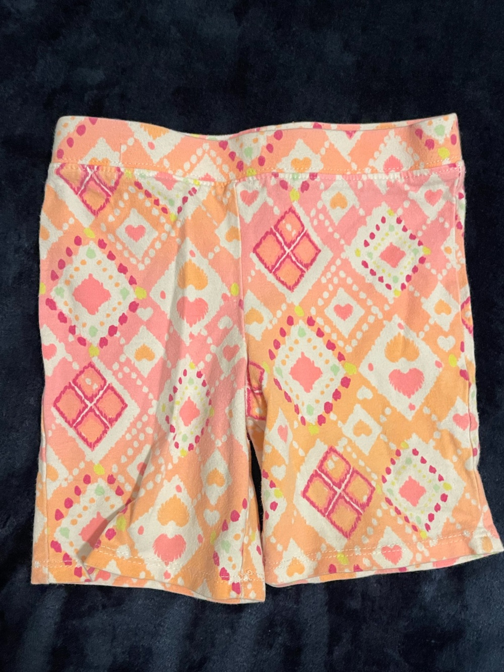 Toughskins Peach & Pink Diamond Heart Print Girls' Shorts
